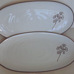 Set of 2 New Stoneware Ceramic Platters